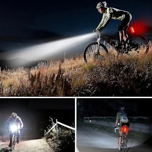 Ultra Bright Rechargeable LED Bike Light Set - Waterproof Safety Lights
