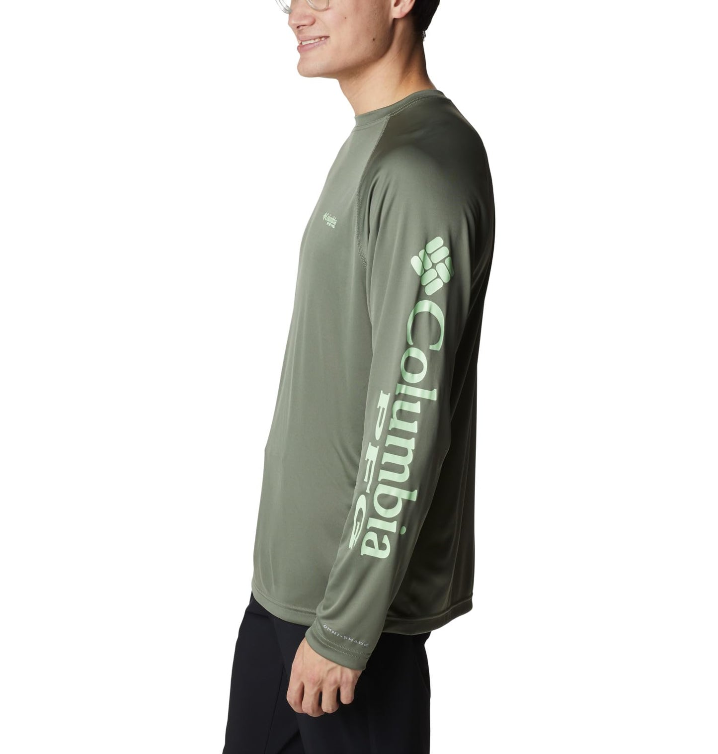 Columbia Men's Terminal Tackle Long Sleeve Fishing Shirt, Cypress/Key West Logo, X-Small