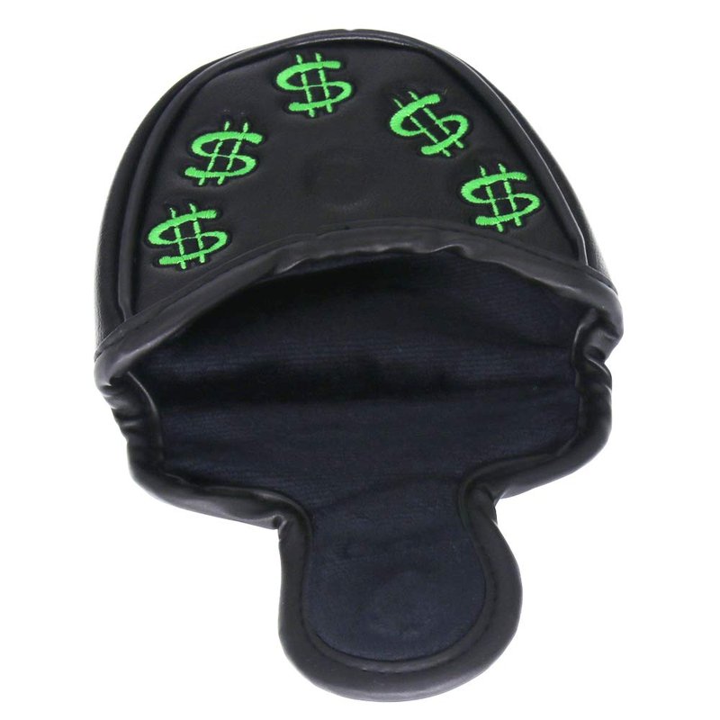 SEACLOUD Golf Cash Money Mallet Putter Cover for Scotty Cameron PU Headcover with Magnetic Closure 2ball Black Green