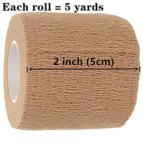 Self-Adhesive Elastic Bandage Wrap - 12 Pack, 2" x 5 Yards