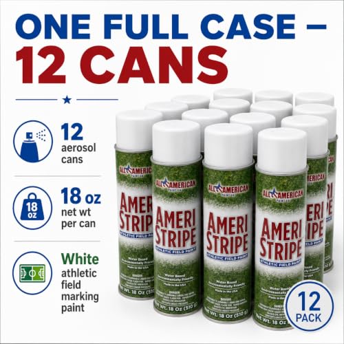 Bright White Athletic Field Marking Spray Paint - 12 Cans, 18 oz