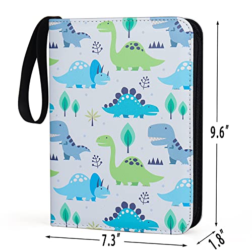 Dinosaur Pattern 4-Pocket Trading Card Binder for 400 Cards