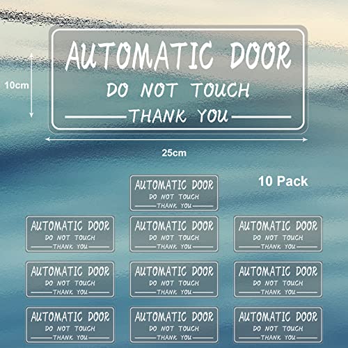 Automatic Sliding Door Sticker Sign Vinyl 4 x 10 Inch Front Self-Adhesive Do Not Touch Warning Caution Automatic Door Stickers Decal for Window Car Uber Taxi 10 Pack
