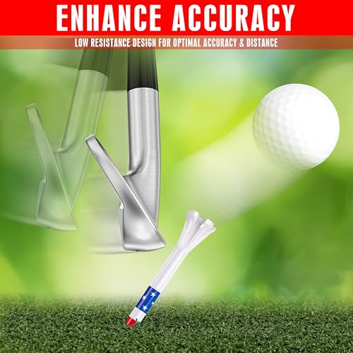 5-Prong Golf Tees - 120 Pack with Star & Stripe Marking System - 100 x 3-1/4" Tees