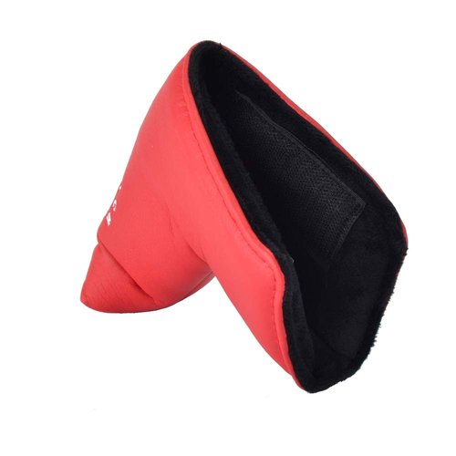PLUSKER Golf Blade Putter Head Cover with Pebble Beach and USA American Flag Pattern Red Leather Creative Putters Club Protector