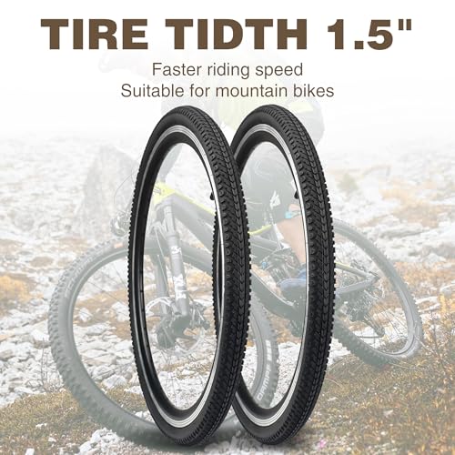 2 Pack 26x1.5 Bike Tire with Tubes City Mountain Vintage Bicycle