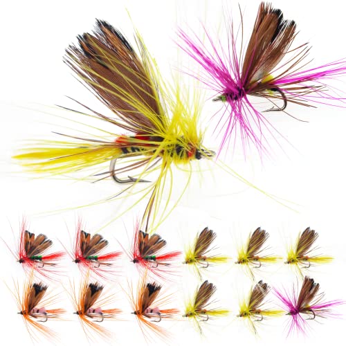 Floating Dry Fly Fishing Lures - 12pcs Butterfly Shaped Fly Kit