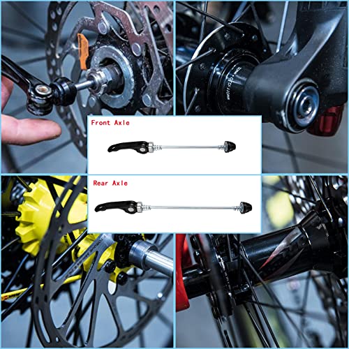 Quick Release Bicycle Hubs - Front & Rear Skewers Clip Kit - Black