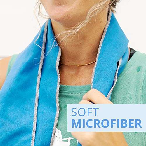 Cooling Towel for Face and Neck - Instant Relief Microfiber, 33"x10.5"