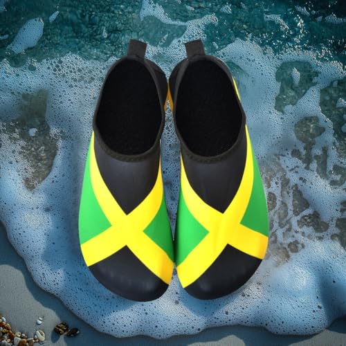 VOARYISA Water Shoes for Women & Men Quick-Dry Beach Surf Yoga Jamaica Flag 9.5-10.5 Women / 8.5-9.5 Men