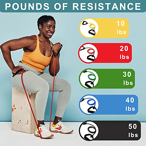 Resistance Bands with Handles - 30lbs Green Exercise Band