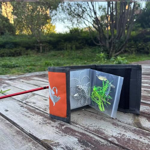 Fishing Tackle Binder Wallet - 10 Pocket Leader & Tippet - Orange