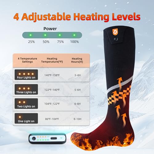 Heated Socks 6000mAh with App Control | Rechargeable Foot Warmer for Men Women