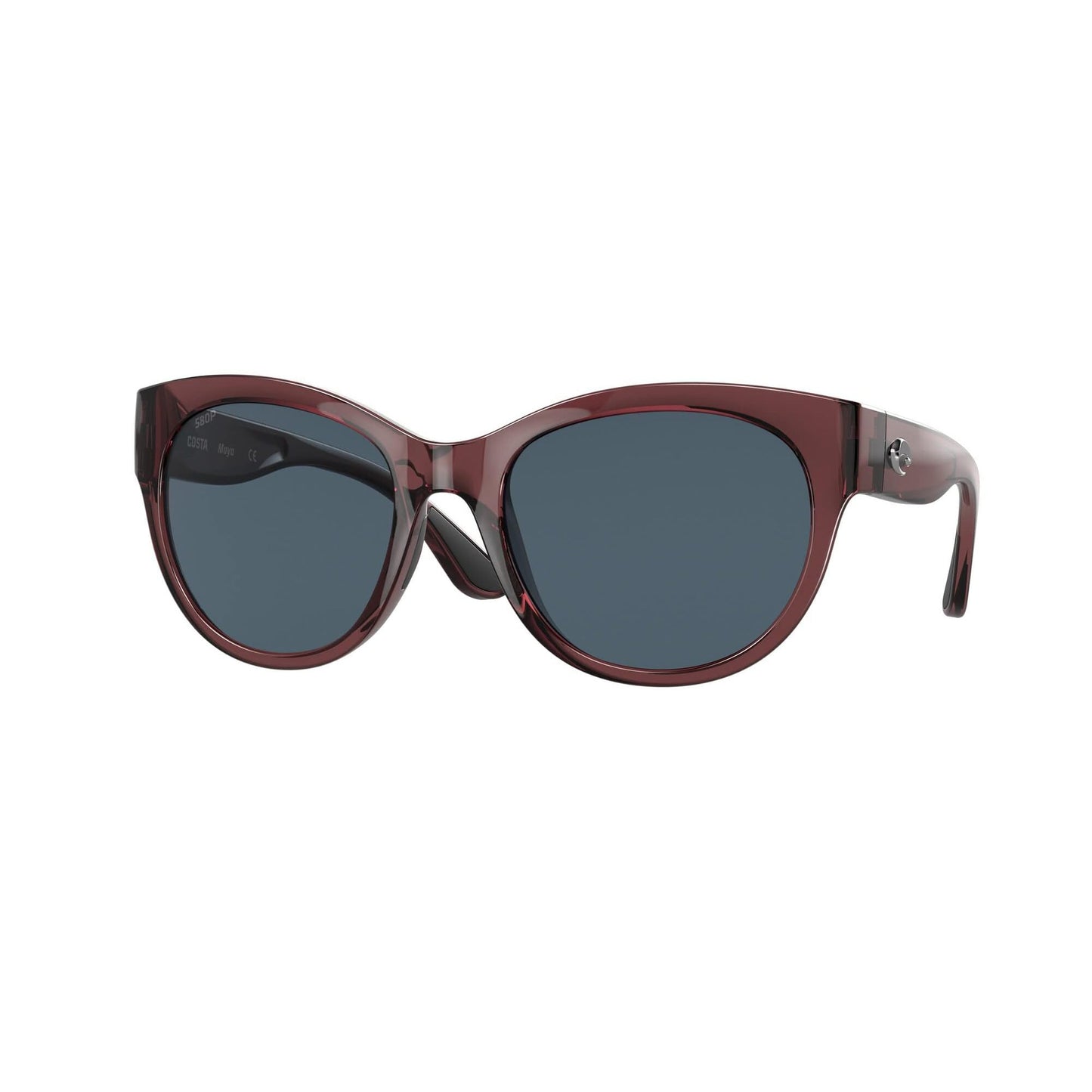 Costa Del Mar Polarized Sunglasses Womens - Maya Designer Sunglasses For Women with 100% UV Protection - Size 55 - Shiny Urchin Crystal/Grey Polarized - 580P