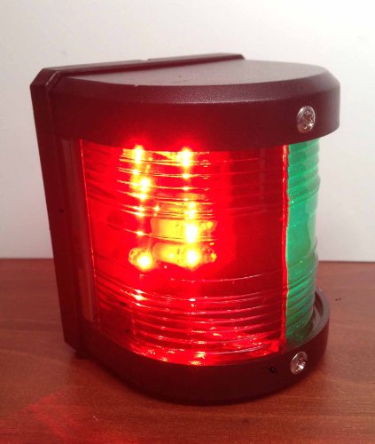 Pactrade Marine Boat LED Navigation Light Combo Green and Red Bow Waterproof IP66 Black ABS