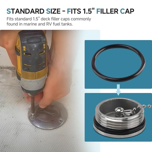1.5-Inch Marine Fuel Fill Cap O-Ring Seal - 3-Pack