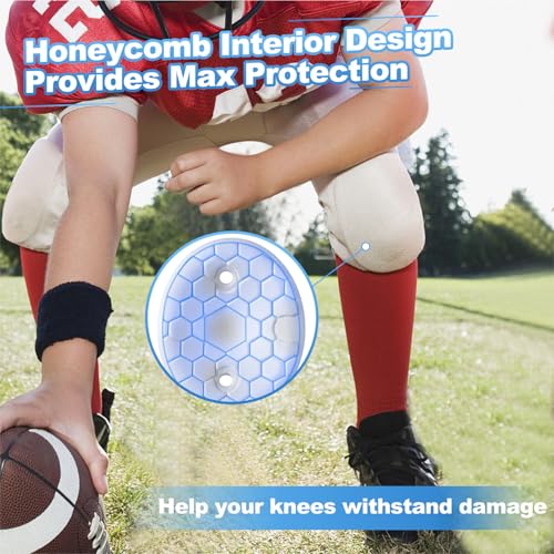 Youth Football Knee Pads 4 Pack Impact-Absorbing & Breathable Protective Gear