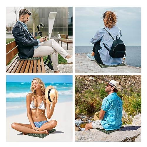 Foldable Stadium Seat Cushion - Army Green Foam Pad for Camping