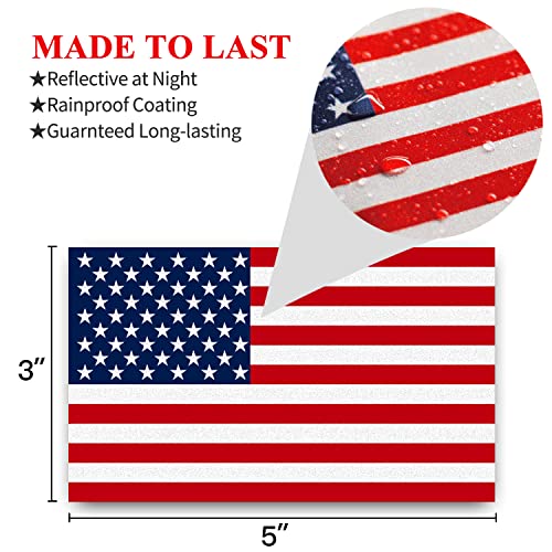 American Flag Decal - Reflective Vinyl Car Stickers - 3 Pack