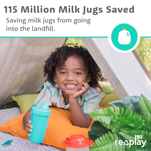 Re-Play Desert Roses Spill-Proof Sippy Cups for Toddlers 10 Oz Set of 4, Reusable & Safe in USA