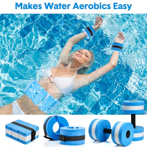Water Aerobics Equipment Set - 5 Pcs Blue Pool Exercise Gear