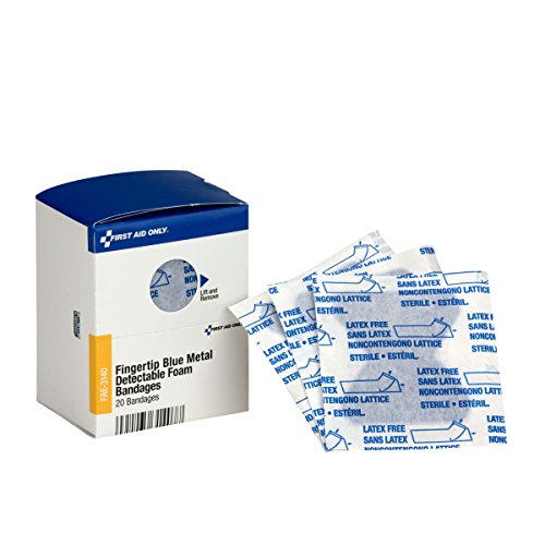 Metal Detectable Foam Fingertip Bandages - Blue Latex-Free - FAE-3140