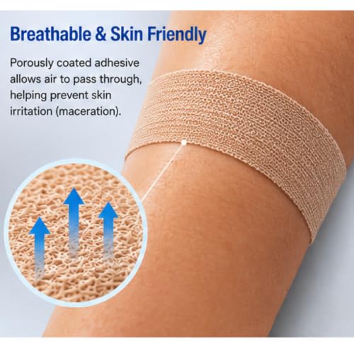 Elastic Adhesive Bandage - Tan 1" x 5 Yards Roll