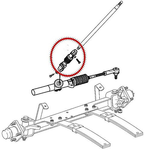 Dr.Accessories Metal Intermediate Steering Shaft, Replaces E-Z-GO: 70580-G01, 70580G01, Fits E-Z-GO: Gas and Electric, 2001 and Newer