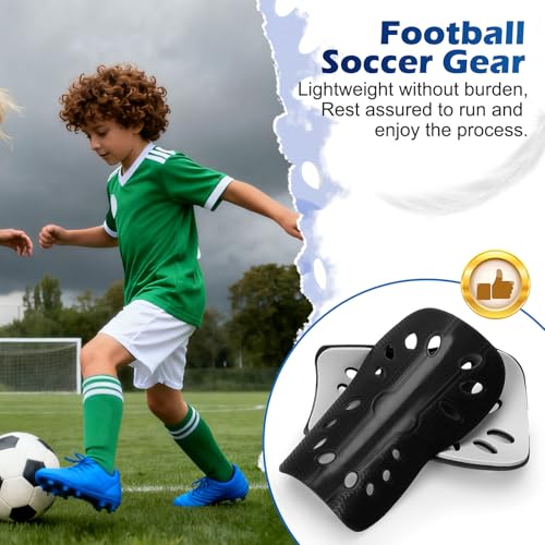Soccer Shin Guards - Breathable Protective Gear for Youth | Red and Black / Small