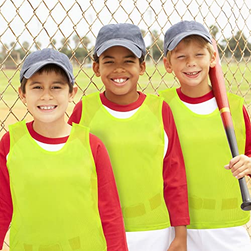 24 Pcs Nylon Mesh Pinnies Jerseys for Soccer & Basketball Practice