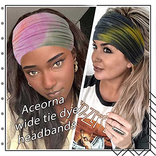 Wide Headbands for Women - 4 Pack Stretch Turban Hairbands Set A