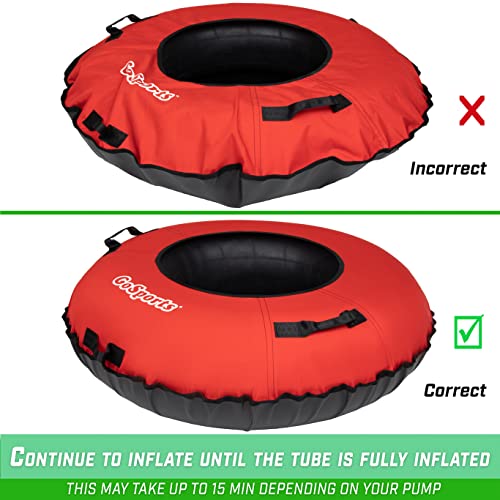 44 Inch Heavy-Duty Snow Tube with Canvas Cover - Red