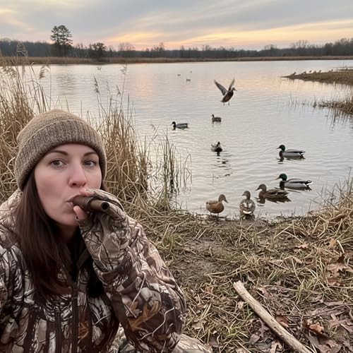 Wooden Duck Call Whistle - Realistic Sound for Mallard & Goose - Brown