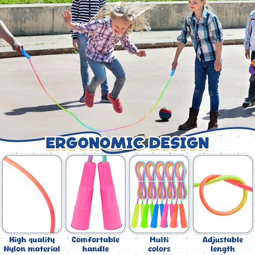 12 Pack Kids Jump Ropes - 7.55FT Nylon Skipping Rope for School & Play, Colorful Gradient Set by ZATAYE