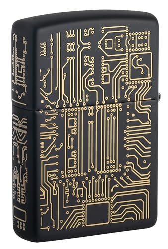Zippo Artistic Lighter Black Matte AI Variation - Windproof Refillable USA Made