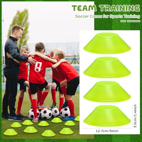 12 Pcs Mini Soccer Cones - Green Agility Training Discs
