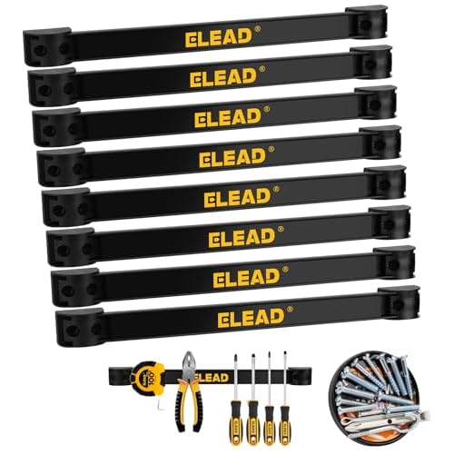 ELEAD 9-Piece 12" Magnetic Tool Holder Storage Organizer - Wall Mount Rack Garage Organization Power Magnet Hanger Workbench Board Slatwall Van Organizers Mounted Hanging Strip