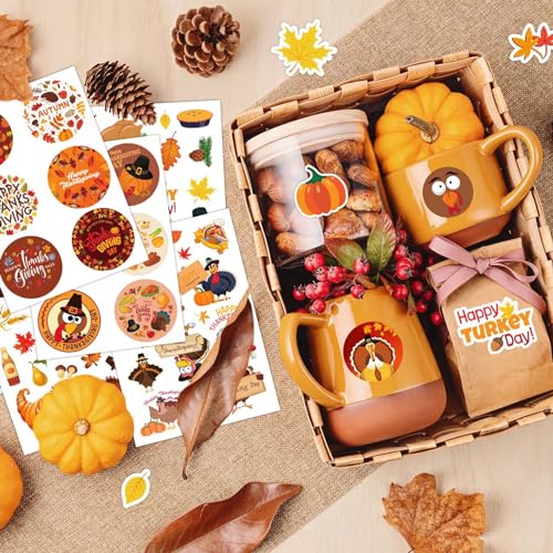 Thanksgiving Turkey Stickers - 300 PCS, 24 Sheets