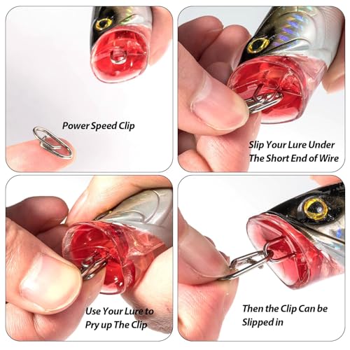 Fishing Speed Clips - Quick Change Stainless Steel Snaps, 40 Pack