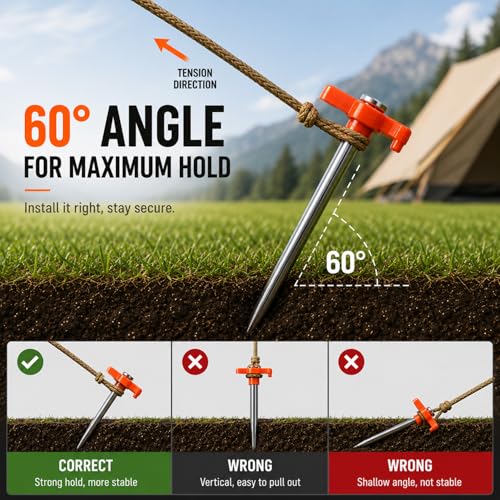 Heavy Duty 7.1 Inch Tent Stakes - Rust Resistant Galvanized Steel, 10 Pack