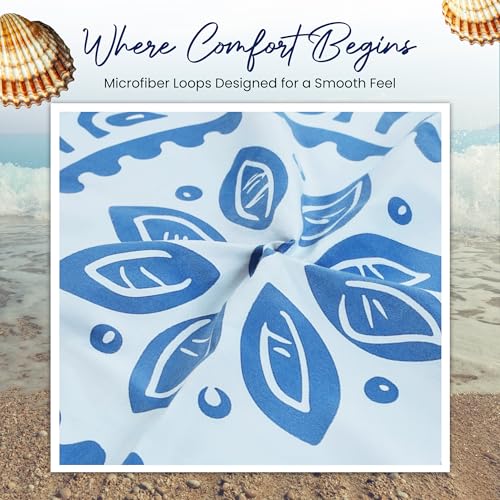 Microfiber Printed Beach Towel - 32x71 Inch, Pacific Bloom