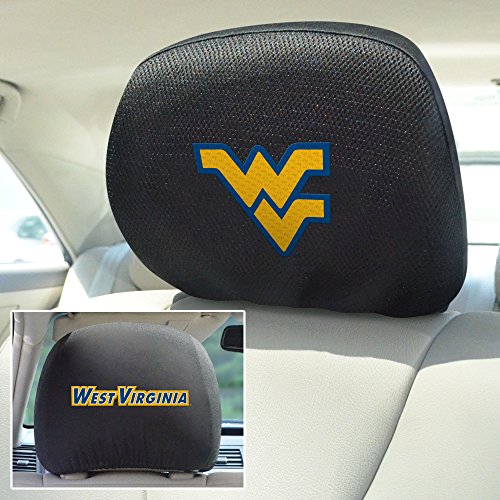 West Virginia Mountaineers Head Rest Cover - One Size Black