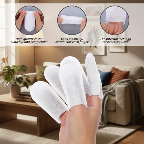 Cotton Finger Cots for Pet Ear Cleaning - 100 Pcs White