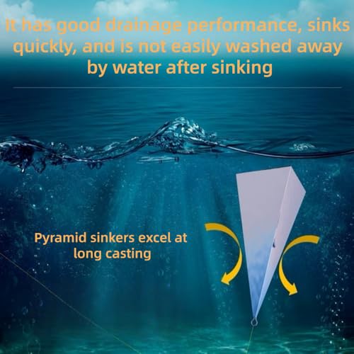 Pyramid Fishing Weights Sinkers Kit - 1oz, 10pcs for Surf Fishing