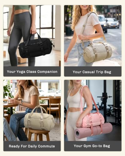 Hynes Eagle Small Camel Gym Bag with Wet-Dry Separation & Crossbody Strap