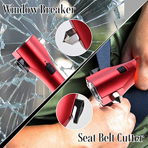 Car Flashlights for Emergencies, Window Breaker Seatbelt Cutter Multifunction Solar Flashlights, Waterproof LED Flashlight Rechargeable Solar Powered Emergency Flashlight for Outdoor