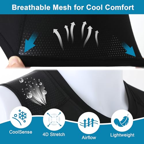 ACEWAVE Youth Baseball Chest Protector Black Large EVA Padding Compression Shirt for Softball & Football