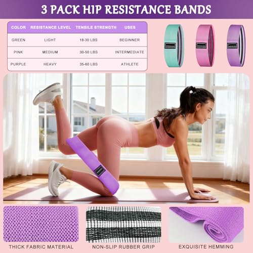 Pilates Kit for Home Workouts - 15PCS Set with 12-Inch Purple Ring