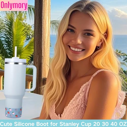 Silicone Protective Boot for 12oz 14oz 16oz Water Bottles - Strawberry