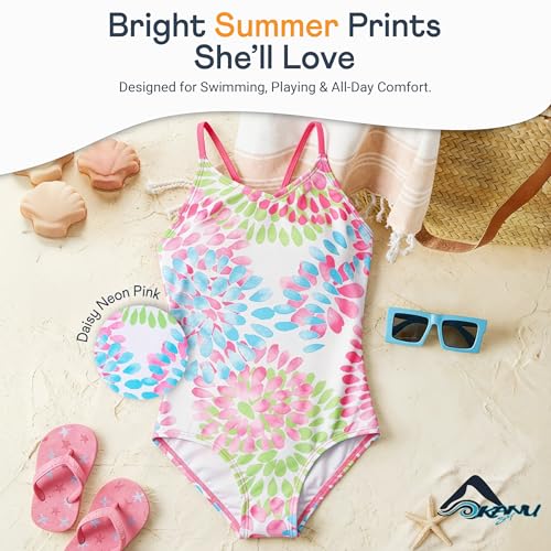 Girls One-Piece Swimsuit - Daisy Beach Sport - 4T Aloha Green
